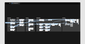 A screenshot of the job creation flow prototype connections built in Figma.