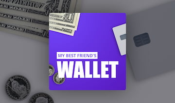 The components of the podcast cover designed for the podcast My Best Friends Wallet.