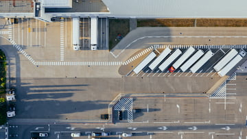 Birds-eye view of a logistic terminal.