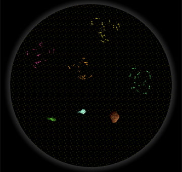 An extract of the virtual elements found within Spark, e.g. an Asteroid.