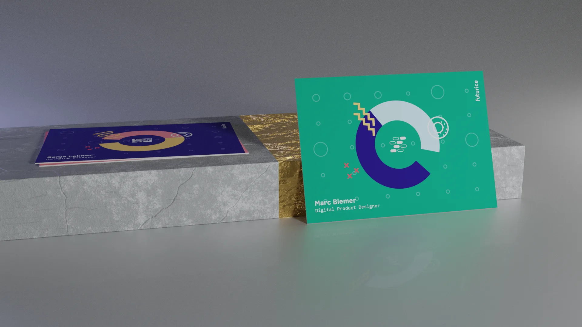 Postcards showing different Data Portraits.